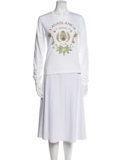 Pre-owned Casablanca Graphic Print Crew Neck Sweatshirt W/ Tags In White