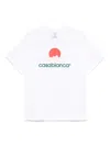 Casablanca White Crewneck T-shirt With Logo On The Front In White