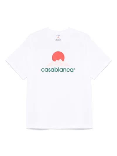CASABLANCA CASABLANCA GRAPHIC PRINT CREW NECK T-SHIRT WITH STRAIGHT HEM