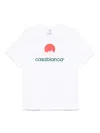 Casablanca Graphic Print Crew Neck T-shirt With Straight Hem In White