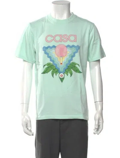 Pre-owned Casablanca Graphic Print Crew Neck T-shirt In Green