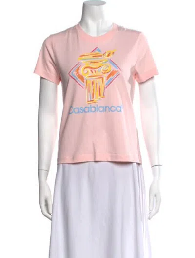 Pre-owned Casablanca Graphic Print Crew Neck T-shirt In Pink