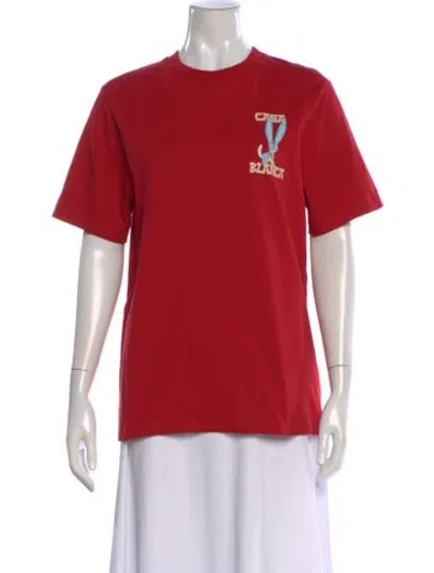 Pre-owned Casablanca Graphic Print Crew Neck T-shirt In Red