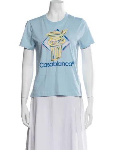 Pre-owned Casablanca Graphic Print Crew Neck T-shirt W/ Tags In Blue