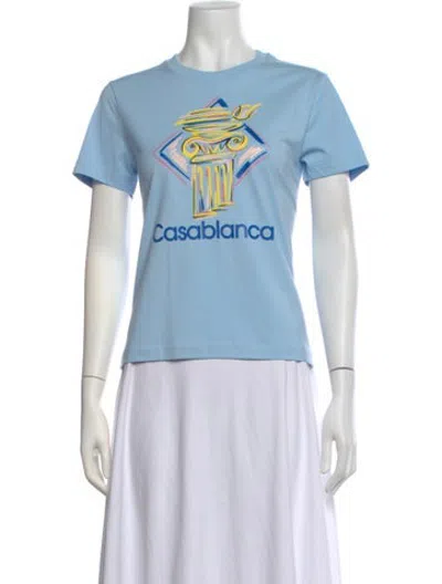 Pre-owned Casablanca Graphic Print Crew Neck T-shirt W/ Tags In Blue