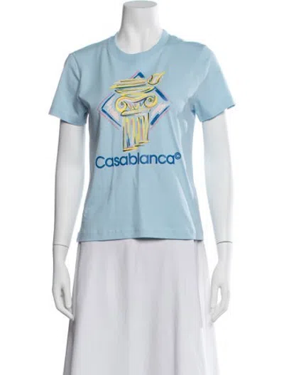 Pre-owned Casablanca Graphic Print Crew Neck T-shirt W/ Tags In Blue