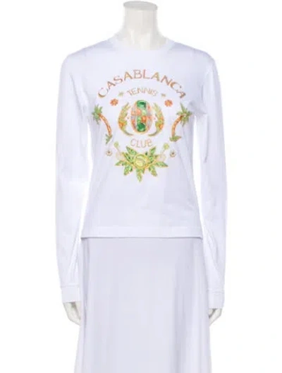 Pre-owned Casablanca Graphic Print Crew Neck T-shirt W/ Tags In White