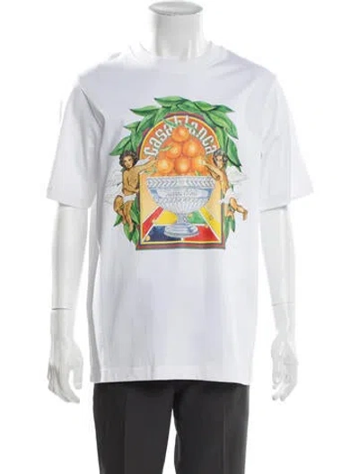 Pre-owned Casablanca Graphic Print Crew Neck T-shirt W/ Tags In White