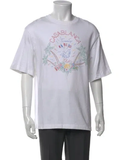 Pre-owned Casablanca Graphic Print Crew Neck T-shirt In White