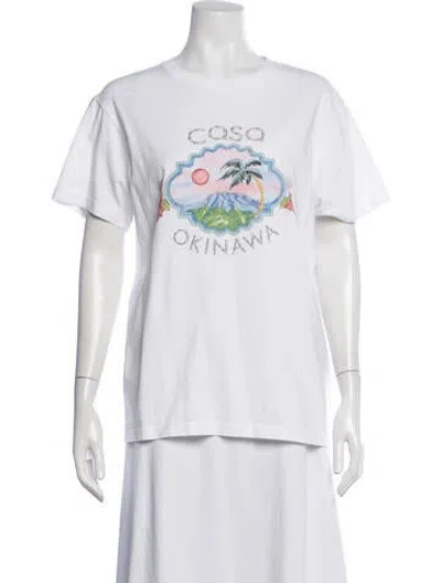 Pre-owned Casablanca Graphic Print Crew Neck T-shirt In White