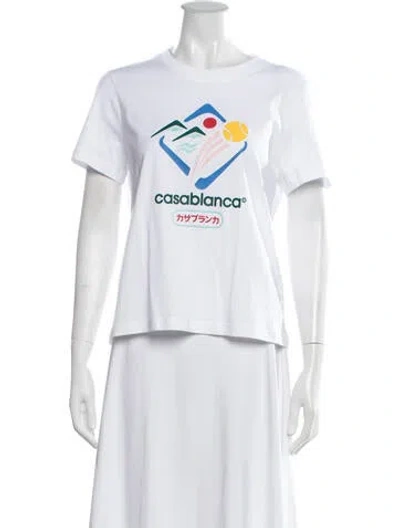 Pre-owned Casablanca Graphic Print Crew Neck T-shirt In White