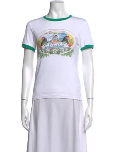 Pre-owned Casablanca Graphic Print Crew Neck T-shirt In White