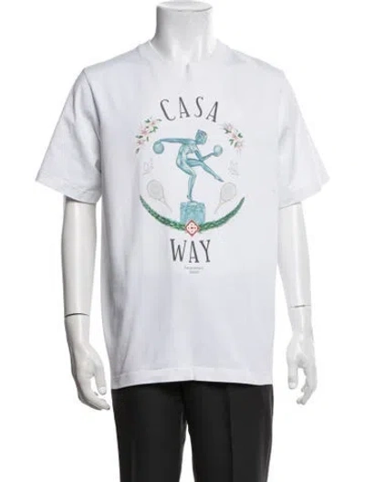 Pre-owned Casablanca Graphic Print Crew Neck T-shirt In White