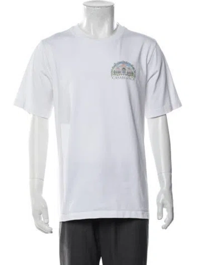 Pre-owned Casablanca Graphic Print Crew Neck T-shirt In White