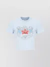 Casablanca Graphic Print Cropped T-shirt With Short Sleeves In Blue