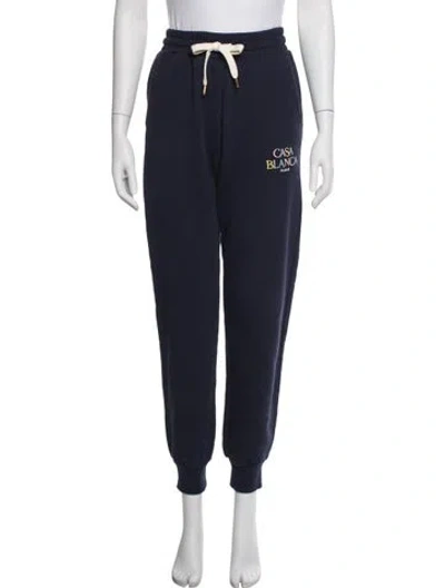 Pre-owned Casablanca Graphic Print Embroidered Accent Sweatpants In Blue