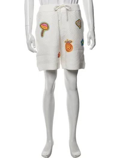 Pre-owned Casablanca Graphic Print Jogger Shorts W/ Tags In White