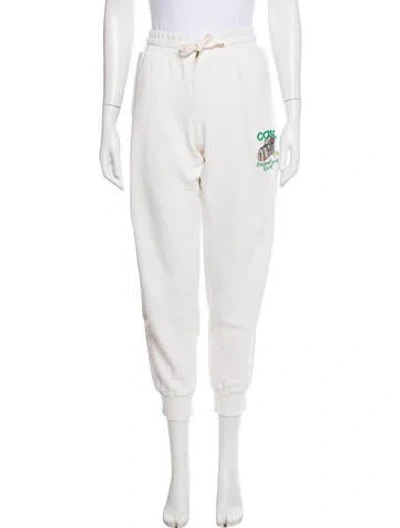 Pre-owned Casablanca Graphic Print Joggers In White