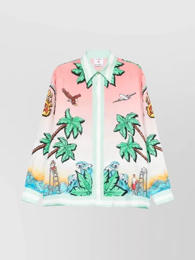 CASABLANCA GRAPHIC PRINT LONG SLEEVE SHIRT