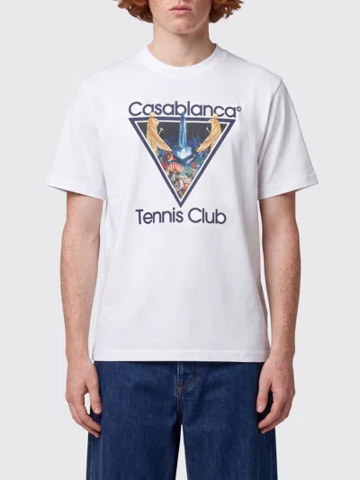 Casablanca Graphic Print Organic Cotton Crewneck T-shirt In White