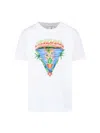 Casablanca Graphic Print Organic Cotton T-shirt With Ribbed Neckline In Black