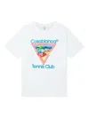 Casablanca Multicolor Graphic Triangle T-shirt In Organic Cotton In White