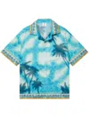 Casablanca Short-sleeved Printed Shirt In Blue