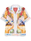 Casablanca Men's Short Sleeve Cuban Collar Shirt | Size Medium | Ums25sh00305 In Multicolour