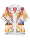 Casablanca Men's Short Sleeve Cuban Collar Shirt | Size Medium | Ums25sh00305 In Multicolour