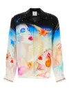 Casablanca Mens Galactic Connection Cuban-collar Graphic-pattern Silk Shirt In Neutral