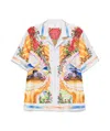 Casablanca Men's Short Sleeve Cuban Collar Shirt | Size Medium | Ums25sh00305 In White