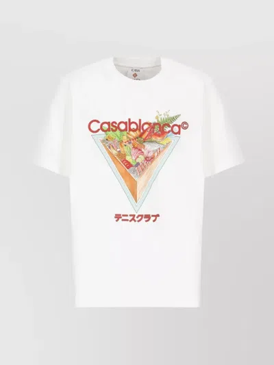 CASABLANCA GRAPHIC PRINT SHORT SLEEVE ROUND NECK T-SHIRT