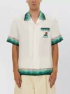 Casablanca White Silk Wavy Mountains Cuban Collar Shirt In Multi