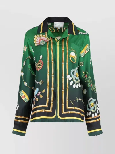 Casablanca Graphic Print Silk Shirt