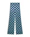 Casablanca Patterned Silk Wide-leg Pants In Blue