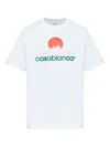 Casablanca White Crewneck T-shirt With Logo On The Front In Cotton Man