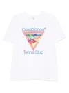 Casablanca White Crewneck T-shirt With Logo On The Front In Cotton Man In White