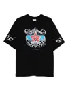 Casablanca Blades Printed Organic Cotton-jersey T-shirt In Black