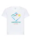 Casablanca Montagne Sportif Cropped T-shirt In White