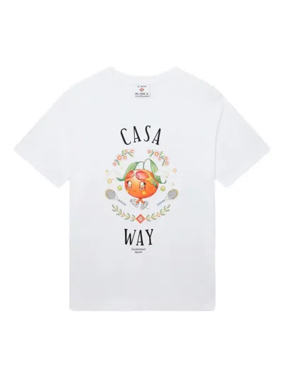 Casablanca Relaxed-fit Graphic Print T-shirt With Playful Design In White
