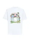 Casablanca Organic Cotton T-shirt With Colorful Volcano Print In Purple