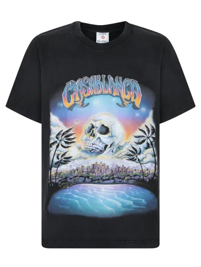 CASABLANCA GRAPHIC PRINTED CREWNECK T-SHIRT