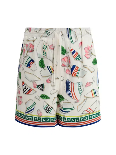 Casablanca Multicolor Pattern Silk Shorts