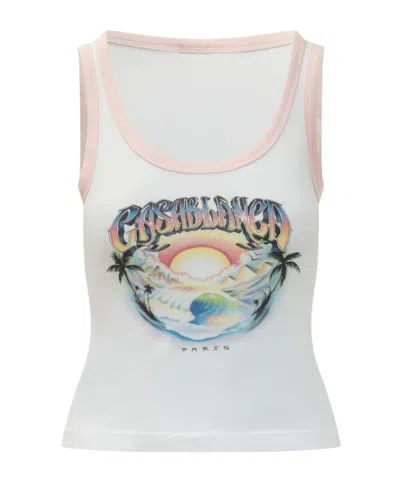 Casablanca Graphic Scoop-neck Tank Top In Multi