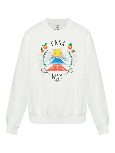 Casablanca Graphic Sweatshirt In White