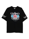 Casablanca Blades Printed Organic Cotton-jersey T-shirt In Black