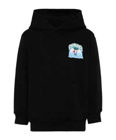 Casablanca Graphic-print Cotton Hoodie In Black