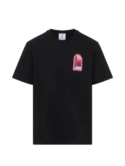Casablanca Arches Graphic Crew Neck Short Sleeve T-shirt In Black