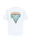 Casablanca Graphic Print Organic Cotton T-shirt With Ribbed Neckline In White