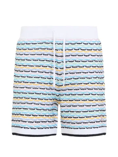 Casablanca Graphic-print Drawstring Bermuda Shorts In White